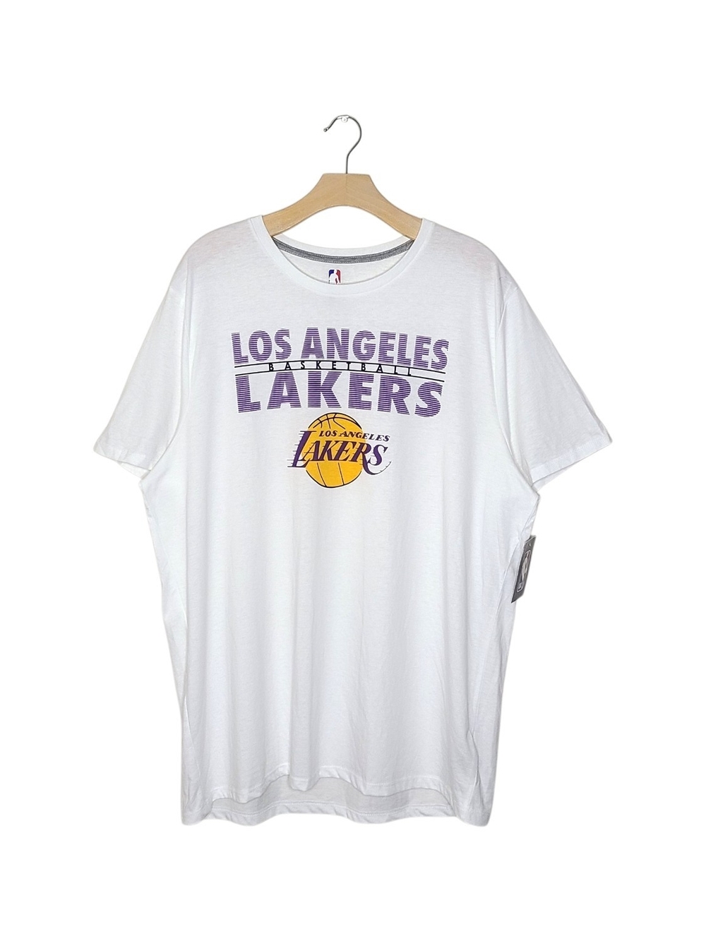 NWT Los Angeles Lakers White Short Sleeve Tee with Purple and Yellow Logo